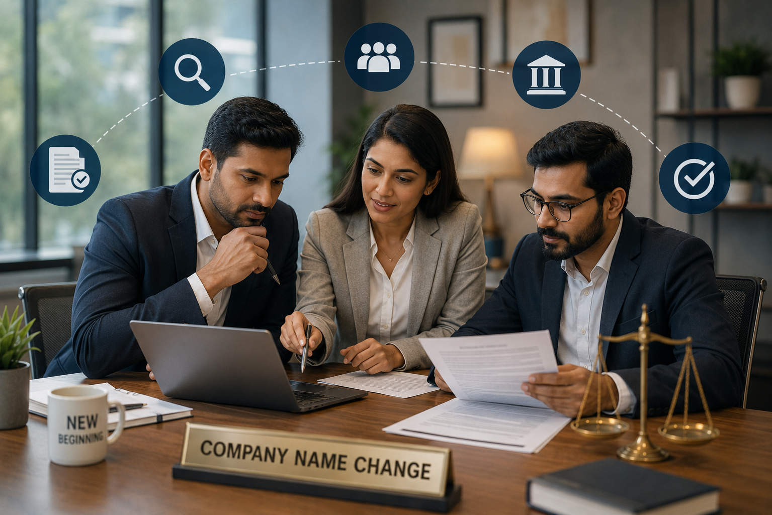 Company rebranding and legal name change process through MCA approval