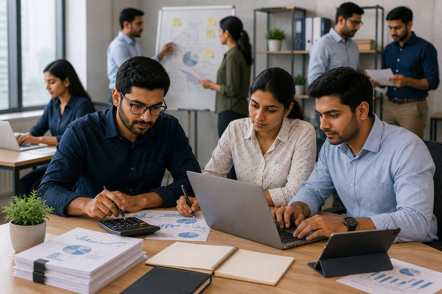 Accountant preparing GSTR-3B return data for GST filing