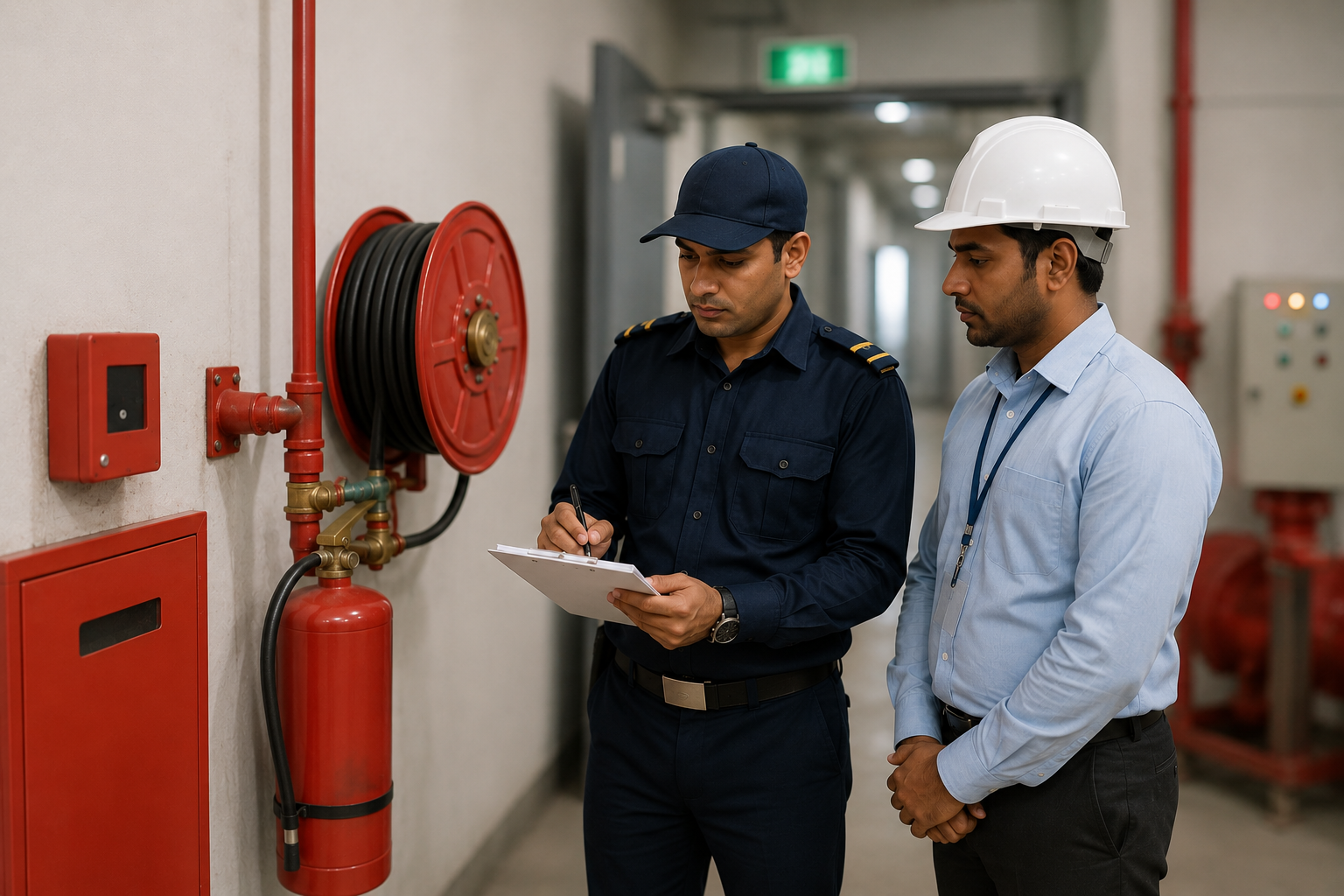 Building fire safety inspection for fire NOC approval